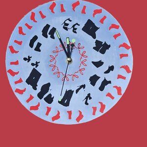 Vinyl mirror clock,